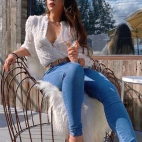 Classic Notched Neck Bishop Sleeve Blouse - Picture 8 of 8